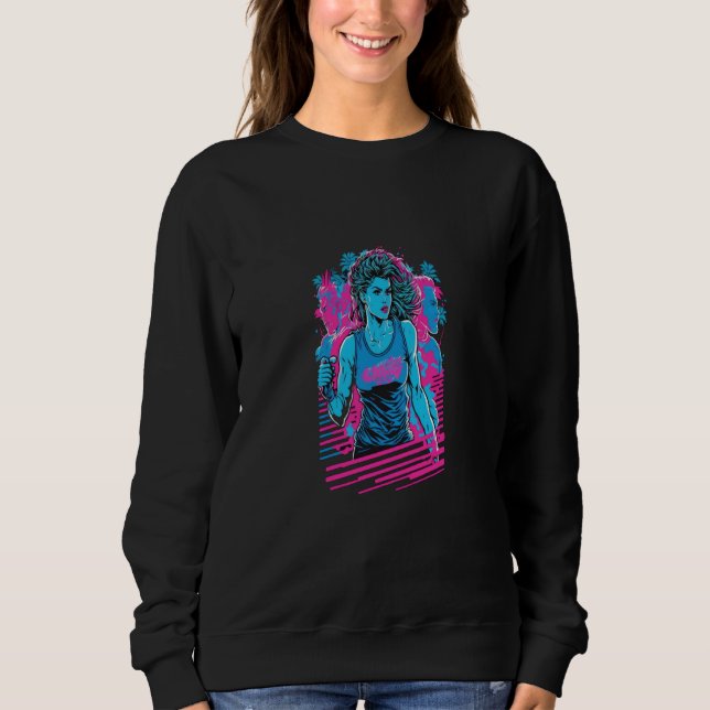 Workout Training Apparel Retro Synthwave Fitness I T Shirt (Framsida)