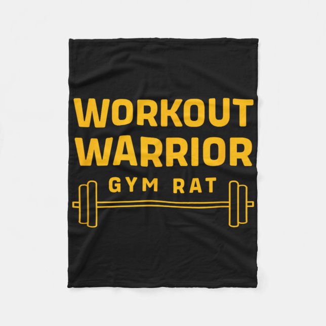 Workout Warrior Bodybuilding Funny Gym Råtta Fleecefilt (Framsidan)