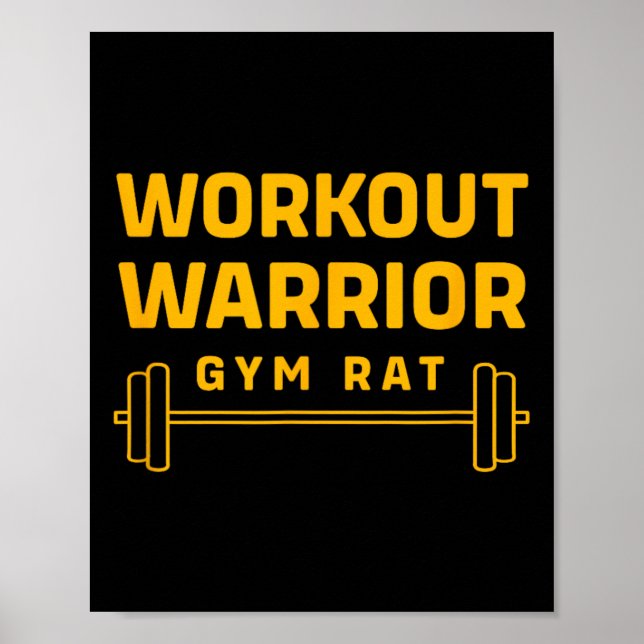Workout Warrior Bodybuilding Funny Gym Råtta Poster (Framsidan)