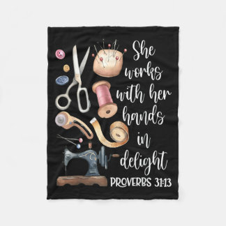 Works with Hands in Delight Sewing Christian Art Fleecefilt
