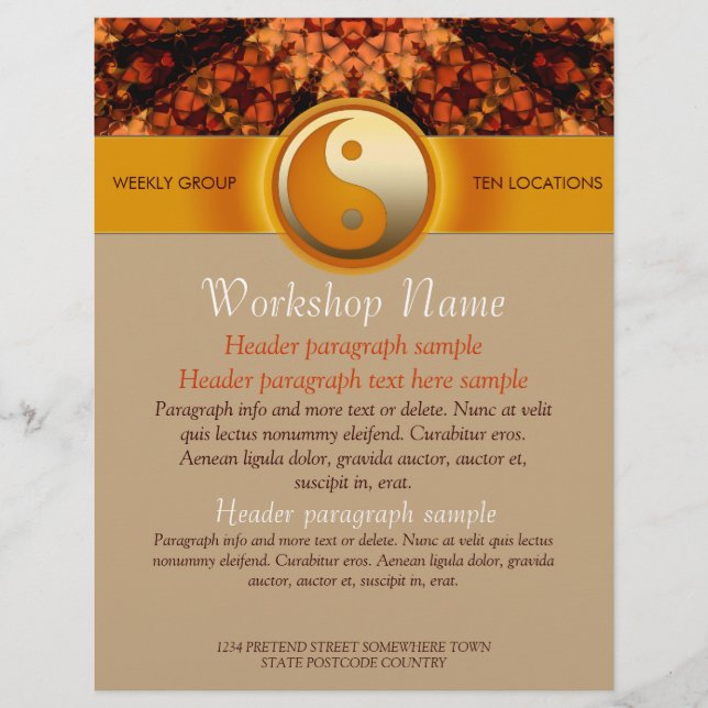 Workshops Party Events Andlig Art flyer-templat (Framsida)