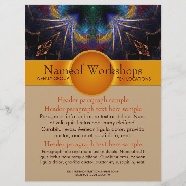 Workshops Party Events Fantasy Art flyer template (Framsida)