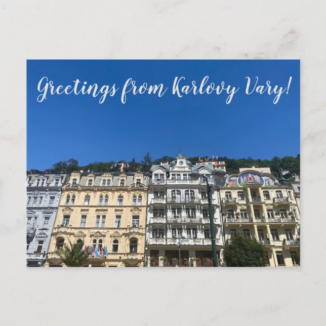 World2Celebrate: Hälsning från Karlovy Vary! Vykort (Framsida)