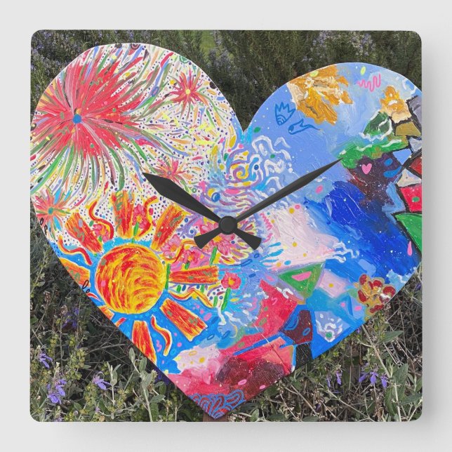 World2Celebrate: KÄRLEK Fyrkantig Klocka (Framsida)