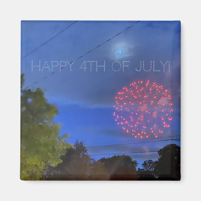 World2Celebrate: LYCKLIG 4 JULI! Magnet (Framsidan)