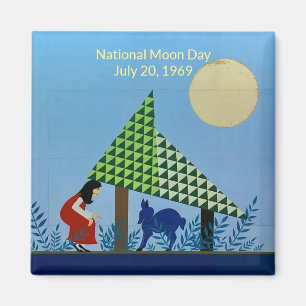 World2Celebrate: Nationaldagen Måne Magnet