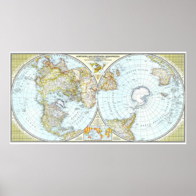 " World: 1943 - Detaillierte Weltkarte ...  Poster (Framsidan)