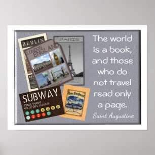 World a Bok - Saint Augustine - citat -print Poster