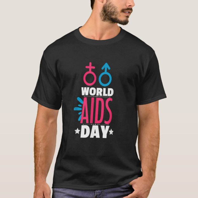 World AIDS Day HIV & AIDS Awareness Man Woman T Shirt (Framsida)