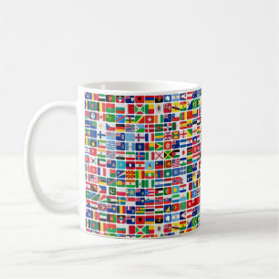 World All Land Nation Flaggor Kaffemugg
