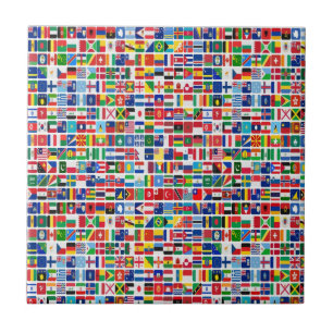 World All Land Nation Flaggor Mönster Kakelplatta