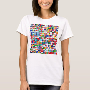 World All Land Nation Flaggor T Shirt