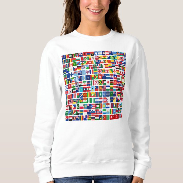 World All Land Nation Flaggor T Shirt (Framsida)