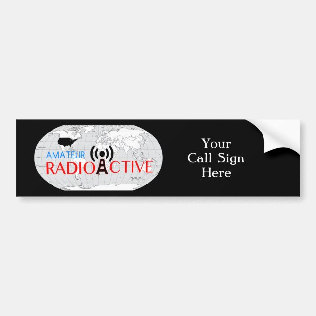 World Amateur Radio Active Bumper Sticker Bildekal (Framsidan)