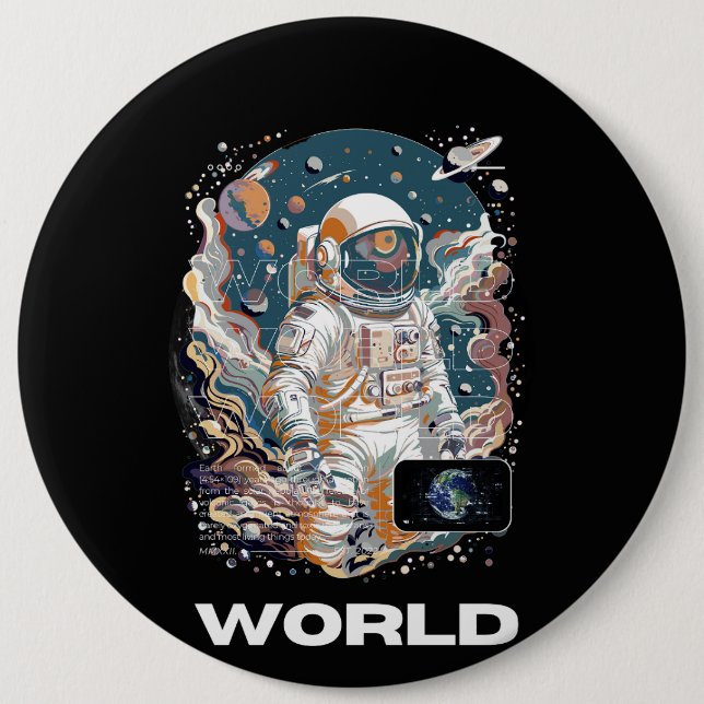 World Astronaut-design Knapp (Framsida)