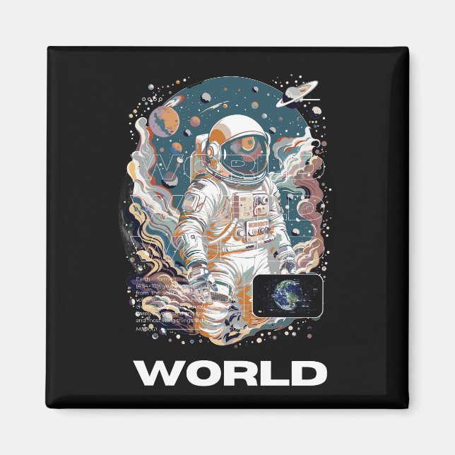 World Astronaut-design Magnet (Framsidan)