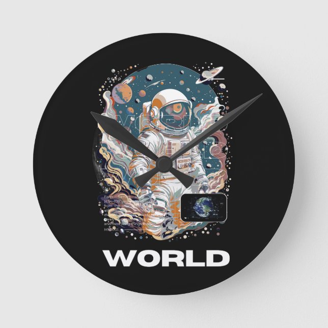 World Astronaut-design Rund Klocka (Framsida)