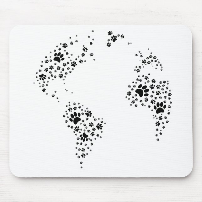 World Atlas Hund Tass avtryck Musmatta (Framsidan)