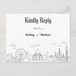 World Äventyr Seven Typology Bröllop Vykort