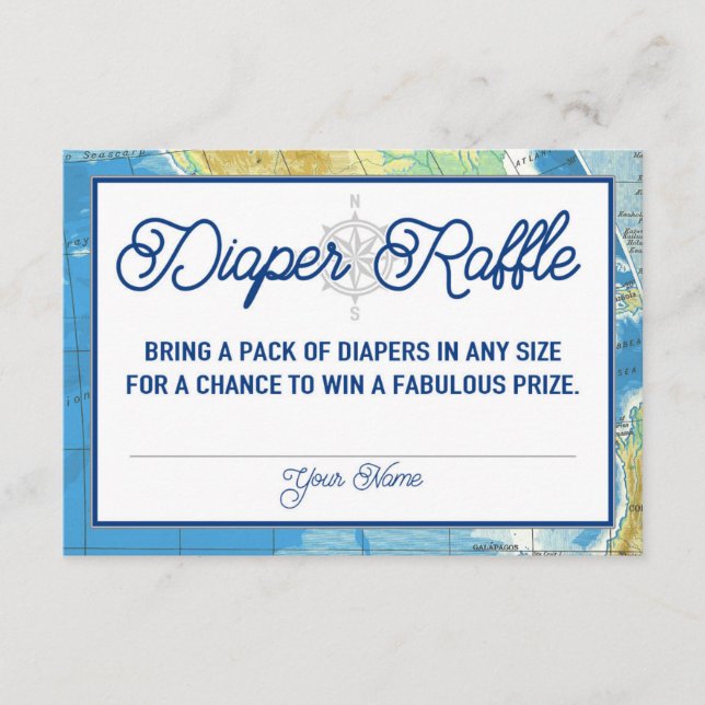 World Await Baby Shower Diaper Raffle Card Tilläggskort (Framsida)