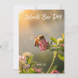 World Bee Day Honeybee Floral Art Julkort