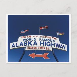 World Berömd Alaska Highway Sign Photo Vykort