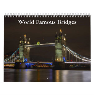World Berömd Bridges 2025 Calendar Kalender