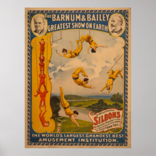 World Berömd Silbons Barnum & Bailey Circus Poster
