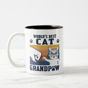 Worl'd Best Cat Grandpa Två-Tonad Mugg