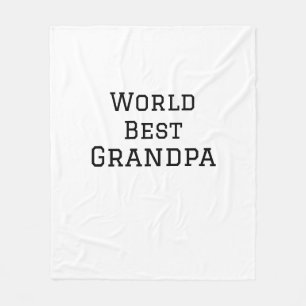 World best Grandpa add namn text sport text simpel Fleecefilt