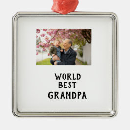 World best Grandpa photo name father's day grandpa Julgransprydnad Metall