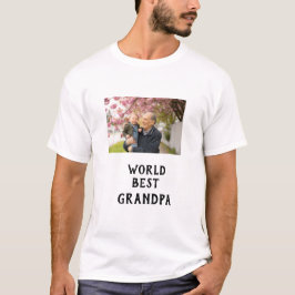 World best Grandpa photo name father's day grandpa T Shirt