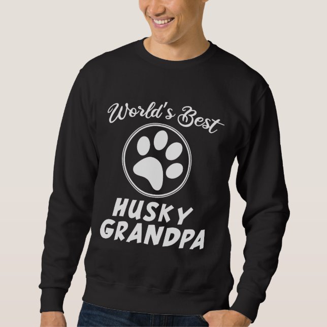 World Best Husky Grandpa Lång Ärmad Tröja (Framsida)