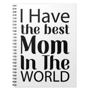 World Best Mamma Elegant Black and White Script Anteckningsbok