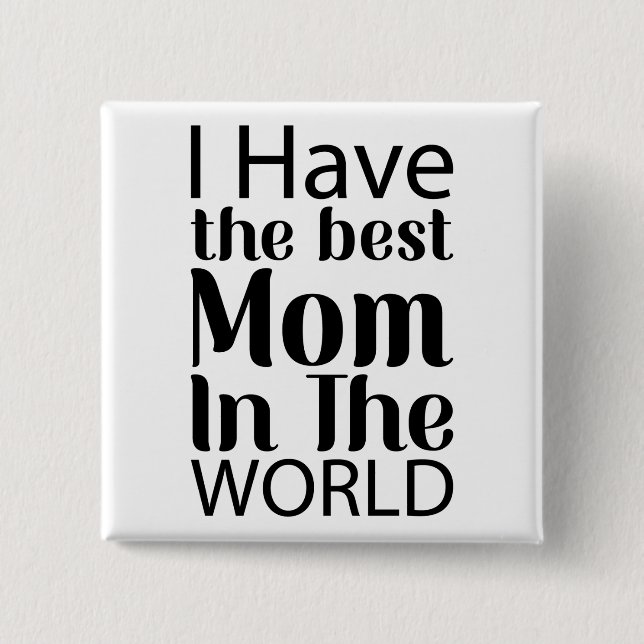 World Best Mamma Elegant Black and White Script Knapp (Framsida)