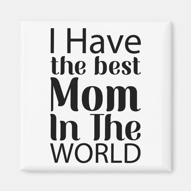 World Best Mamma Elegant Black and White Script Magnet (Framsidan)