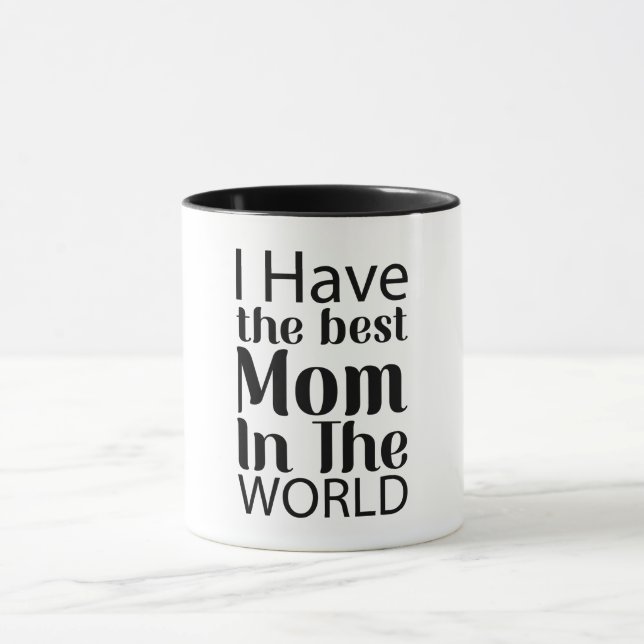 World Best Mamma Elegant Black and White Script Mugg (Center)