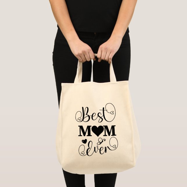 World Best Mamma Elegant Black and White Script Tygkasse (Framsida (produkt))