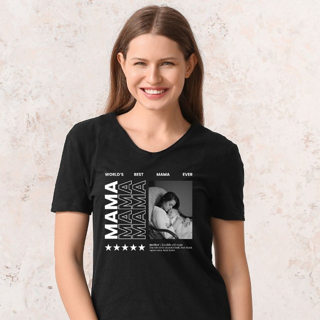 World Best Mamma Typography and Anpassningsbar Pho T Shirt (Skapare uppladdad)