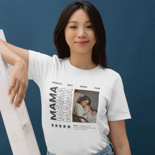 World Best Mamma Typography and Anpassningsbar Pho T Shirt