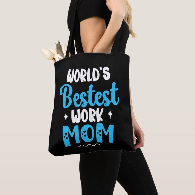 World Bestest Work Mamma ger för bästa Mor Tygkasse (Närbild)