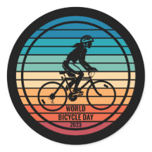 World Bicycle Day Retro Cyclist Silhouette