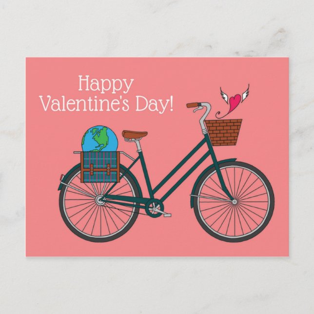World Bike Lycklig Valentine's_ Vykort (Framsida)