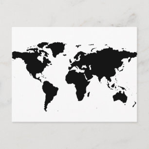World Black Graphic karta Vykort