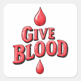 World Blood Donor Day - Ge Blood Text för awaren Fyrkantigt Klistermärke
