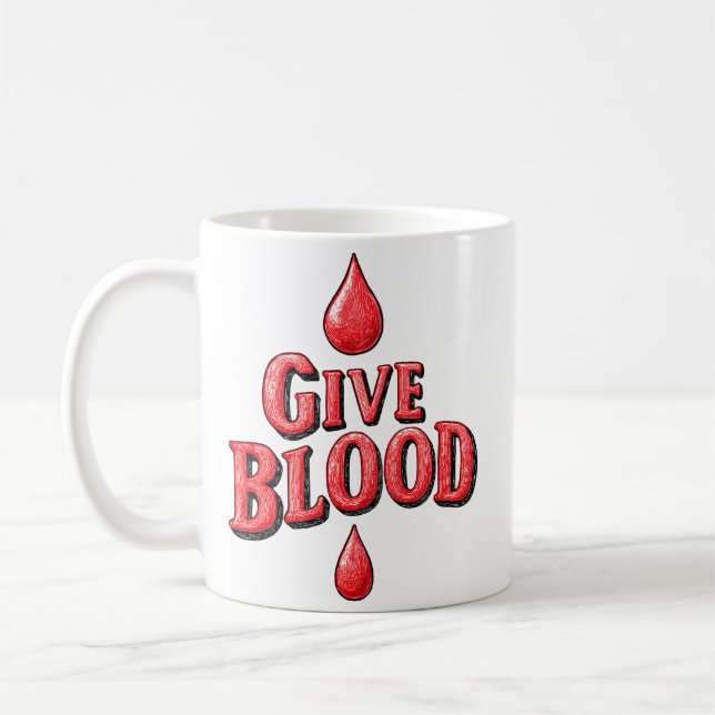 World Blood Donor Day - Ge Blood Text för awaren Kaffemugg (Vänster)