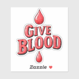 World Blood Donor Day - Ge Blood Text för awaren Klistermärken
