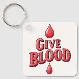 World Blood Donor Day - Ge Blood Text för awaren Nyckelring