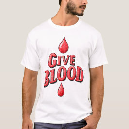 World Blood Donor Day - Ge Blood Text för awaren T Shirt