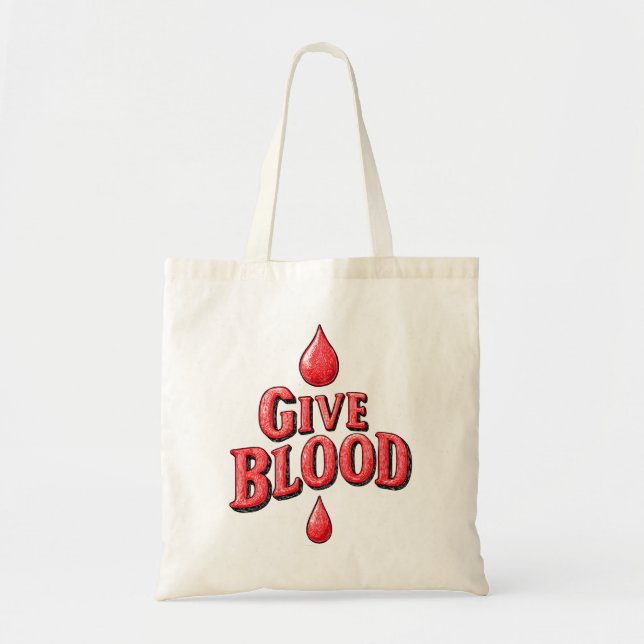 World Blood Donor Day - Ge Blood Text för awaren Tygkasse (Framsidan)